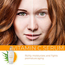 Load image into Gallery viewer, O Naturals Vitamin C Gel Face Serum Brightening Hydrating Moisturizing Organic Hemp Oil Hyaluronic Acid Spot Corrector Anti-Aging Repair Wrinkles Acne Dark Circles Sun Damage Men & Women 1.7oz