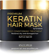 Load image into Gallery viewer, Premium Keratin Hair Mask - Professional Treatment for Hair Repair, Nourishment & Beauty - Hair Mask - Vitamin Complex for All Hair Types - with Omega 3, 9, Vitamin E - Protein Nourishment Mask