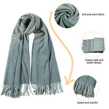 Load image into Gallery viewer, WAMSOFT Winter Warm Chunky Scarfs Shawl, 3X Thick Cold Weather Neck Scarf, Unisex Cashmere Feel Solid Pashmina Scarf, Super Soft Winter Scarf for Outdoor, Green