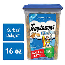 Load image into Gallery viewer, TEMPTATIONS MIXUPS Crunchy and Soft Cat Treats Surfer's Delight Flavor, 16 oz. Tub