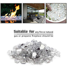 Load image into Gallery viewer, CJGQ Fire Glass 20LB for Fire Pit Extreme Tempature Rating Good for Propane or Natural Gas Reflective Fireplace Glass Crystal White