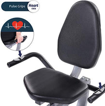 Load image into Gallery viewer, Maxkare Magnetic Recumbent Exercise Bike Indoor Stationary Bike with Adjustable Cushion Seat and Resistance,Pluse Monitor,Transport Wheels and Tablet Holder for Home Use