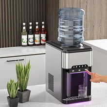 Load image into Gallery viewer, PETSITE Countertop Water Cooler Dispenser with Ice Maker, 3 in 1 Top-Loading Hot & Cold Water Dispenser 5 Gallon, 48 LBS Daily-Ice, Portable Ice Cube Makers Machine for Home Kitchen Office Bar