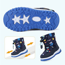 Load image into Gallery viewer, CIOR Winter Snow Boots for Boy and Girl Outdoor Waterproof with Fur Lined(Toddler/Little Kids) U120WXZ014-Space blue-23