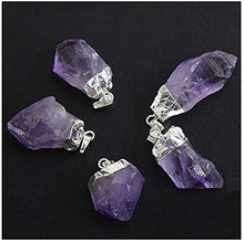 Load image into Gallery viewer, Sterling Silver Cute Raw Amethyst Crystal Dainty Gemstone Necklace 18 inch Free Form Healing Gem Chakra Stones Women Girls Gifts NK18-26