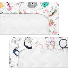 Load image into Gallery viewer, TILLYOU Microfiber Crib Sheets Set for Boys & Girls, Silky Soft Toddler Sheets Printed, Breathable Cozy Baby Sheets, 28 x 52in, 2 Pack Letters & Numbers