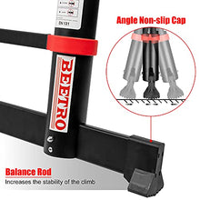 Load image into Gallery viewer, BEETRO 15.5ft Aluminum Telescoping Ladder Extension Folding Ladder, One-Button Retraction Soft-Close System, 330lbs Max Capacity for Indoor and Outdoor Use, More Durable and Safer with Balance Rod
