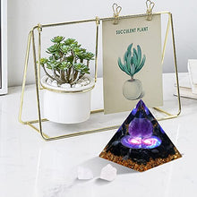 Load image into Gallery viewer, Hopeseed Orgone Pyramid for Positive Energy, Orgonite Amethyst&Obsidian Healing Crystal Pyramids for Reduce Stress Chakra Reiki Healing Meditation Attracts Lucky and Success