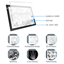 Load image into Gallery viewer, LITENERGY Portable A4 Tracing LED Copy Board Light Box, Ultra-Thin Adjustable USB Power Artcraft LED Trace Light Pad for Tattoo Drawing, Streaming, Sketching, Animation, Stenciling