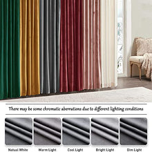 Load image into Gallery viewer, Timeper Rod Pocket Back Tab - Grey Super Soft Velvet Curtain Sunlight Blocking Drapes Heat Insulated Summer Shade for Foyer Door / Sliding Glass Door / Dorm, Grey,52Wx 96L, Set of 2 Panels