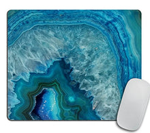 Load image into Gallery viewer, Bright Aqua Blue Turquoise Geode Mineral Stone Mouse Pad, Blue Mousepad
