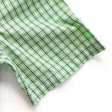 Load image into Gallery viewer, Dubinik Mens Button Down Short Sleeve Shirt 100% Cotton Plaid Casual Shirts with Pocket Bright Green