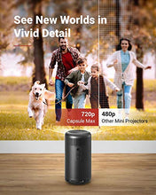 Load image into Gallery viewer, Anker NEBULA Capsule Max, Pint-Sized Wi-Fi Mini Projector, 200 ANSI Lumen Portable Projector, Native 720p HD, 8W Speaker, Movie Projector, 100 Inch Picture, 4-Hour Video Playtime, Home Entertainment