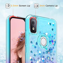 Load image into Gallery viewer, Dzxouui for T-Mobile Revvl 4 Case,TCL Revvl 4 Case (Not Fit 4 Plus) Girls Women TPU Clear Cover Moving Quicksand Glitter Protective Cute Phone Cases for T-Mobile Revvl 4(Teal/Purple)
