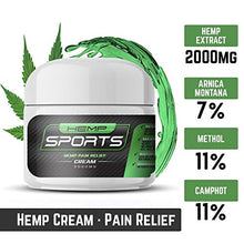 Load image into Gallery viewer, Hemp Pain Relief Cream - Hemp Cream - Arnica Gel Pain Relief - MSM 1000mg - Menthol Essential Oil - Camphor Cream - Joint Relief - Arthritis Pain Cream, Pain Relief Cream, Pain Relief Gel - HempSports