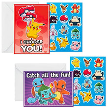 Load image into Gallery viewer, Hallmark Kids Pokémon Valentines Day Cards and Stickers Assortment (24 Cards with Envelopes)