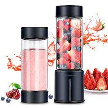 Load image into Gallery viewer, REDMOND Portable Blender 5000mAh USB Rechargeable Smoothie Blender with 16oz Glass Bottle Stainless Steel Shell for Smoothie Milk Shake Mini Travel Size - Black