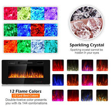 Load image into Gallery viewer, Tangkula 36 Inches Recessed Electric Fireplace, in-Wall & Wall Mounted Electric Heater with Adjustable Flame Color & Speed, Remote Control, Touch Screen, 750-1500W (36 Inches)