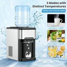 Load image into Gallery viewer, PETSITE Countertop Water Cooler Dispenser with Ice Maker, 3 in 1 Top-Loading Hot & Cold Water Dispenser 5 Gallon, 48 LBS Daily-Ice, Portable Ice Cube Makers Machine for Home Kitchen Office Bar