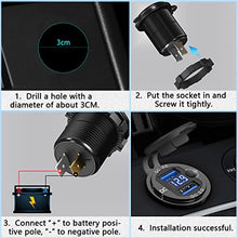 Load image into Gallery viewer, 12V USB Outlet Quick Charge 3.0, Qidoe Aluminum Metal 12V Socket 36W Dual USB Charger with LED Voltmeter Power Switch Waterproof Fast Car Charger Adapter for Car Motorcycle RV Marine Golf Cart Truck