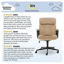Load image into Gallery viewer, Serta Hannah Executive Microfiber Office Chair with Headrest Pillow, Adjustable Ergonomic with Lumbar Support, Soft Fabric, Beige