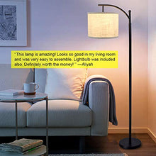 Load image into Gallery viewer, DLLT Led Floor Lamp,Modern Tall Floor Lamp Farmhouse Industrial Light 8W Classic-Arc with Hanging Floor Lamp Drum Shade,Reading Standing Lamp for Living Room,Bedroom,Office,Study Room,E26 Bulb-Warm