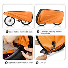 Load image into Gallery viewer, Puroma Bike Cover Outdoor Waterproof Bicycle Covers Rain Sun UV Dust Wind Proof with Lock Hole for Mountain Road Electric Bike, XL (Orange & Black)