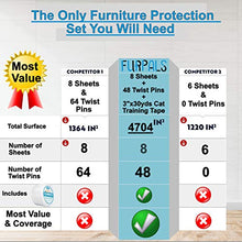 Load image into Gallery viewer, FurPals Furniture Protector from Cats, Anti Cat Scratch Deterrent Tape, Clear Double Sided Training Tape, Couch Protector from Scratching, 4 XL (17 in by 12 in) & 4 Large (18 in by 9 in) Plus Extras