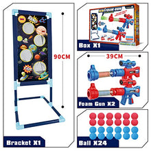Load image into Gallery viewer, LURLIN Shooting Game Toy for Age 6, 7, 8,9,10+ Years Old Kids, Boys - 2pk Foam Ball Popper Air Guns & Shooting Target & 24 Foam Balls - Ideal Gift - Compatible with Nerf Toy Guns…