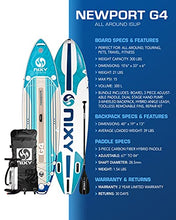 Load image into Gallery viewer, NIXY Newport Paddle Board All Around Inflatable SUP 10'6" x 33” x 6” Ultra-Light Stand Up Paddleboard Built with Dual Layer Woven Drop Stitch Includes Carbon Hybrid Paddle, Pump, Bag & More (Aqua)