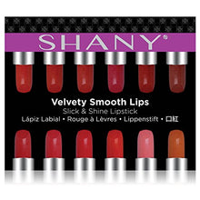 Load image into Gallery viewer, SHANY Slick & Shine Lipstick Set - 12 Matte color Long Lasting & Moisturizing Lip Colors with Vitamin E and Aloe Vera.