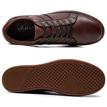 Load image into Gallery viewer, Men's Casual Oxford Sneakers Fashion Design Walking Shoes Brown Leather Daily Flats Slip On Shoe for Men Size 9