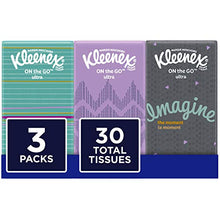 Load image into Gallery viewer, Kleenex On-The-Go Packs Facial Tissues, Travel Size, 3 Pack, 10 Tissues per Pack (30 Total Tissues)