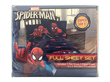 Load image into Gallery viewer, Jay Franco Spiderman Saving The Day 4 Piece Full Sheet Set (Offical Marvel Product), Blue