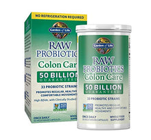 Load image into Gallery viewer, Garden of Life RAW Probiotics Colon Care Shelf Stable - 50 Billion CFU Guaranteed Through Expiration - Once Daily - Certified Non-GMO & Gluten Free - No Refrigeration, 30 Vegetarian Capsules
