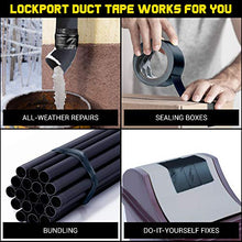Load image into Gallery viewer, Heavy Duty Black Duct Tape - 6 Roll Multi Pack - 20 Yards x 2 Inch - Strong, Flexible, No Residue, All-Weather and Tear by Hand - Bulk Value for Do-It-Yourself Repairs, Industrial, Professional Use
