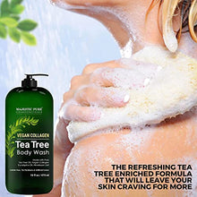 Load image into Gallery viewer, MAJESTIC PURE Tea Tree Body Wash with Collagen - Helps Nail Fungus, Athletes Foot, Ringworms, Jock Itch, Acne, Eczema & Body Odor - Soothes Itching - (Packaging May Vary), Set of 2, 16 fl oz