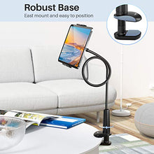 Load image into Gallery viewer, Gooseneck Tablet Holder Stand for Bed: Tryone Adjustable Flexible Arm Tablets Mount Clamp on Table Compatible with iPad Air Mini | Galaxy Tabs | Kindle Fire | Switch or Other 4.7 -10.5" Devices
