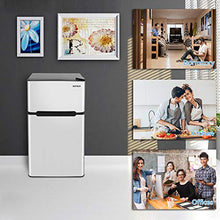Load image into Gallery viewer, ROVSUN 2 Door Compact Refrigerator with Freezer, 3.2 CU FT Upright Mini Fridge Cooler for Food Drink Beer Storage with Removable Shelves, Ice Tray, Scraper, Perfect for Apartment, Bedroom, Office & Dorm