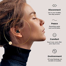 Load image into Gallery viewer, Loop Quiet Noise Reduction Earplugs – Super Soft, Reusable Hearing Protection in Flexible Silicone for Sleep, Noise Sensitivity & Flights - 8 Ear Tips in XS/S/M/L – 27dB Noise Cancelling – Black