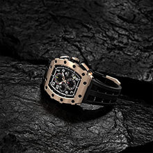 Load image into Gallery viewer, TSAR BOMBA Mens Watches Luxury Tonneau Watches for Men Waterproof 50M Analog Replica Watch Chronograph Calendar Date Menâs Dress Business Work Watch Diver Large Square Face Wristwatch