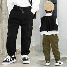 Load image into Gallery viewer, MINI PANDA Toddler Boy Pants, Little Boys 2-Pack Pull On Pants (Black+Green, 4T)