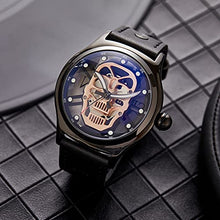 Load image into Gallery viewer, SURVAN WatchDesigner Japanese Quart Men Wrist Watch Luminous Skull Skeleton Black Leather Strap Men Watch Waterproof