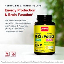 Load image into Gallery viewer, Jarrow Formulas Methyl B-12 & Methyl Folate - 100 Chewable Tablets, Lemon - Bioactive Vitamin B12 & B9 - Supports Energy Production, Brain Function & Metabolism - Gluten Free - 100 Servings