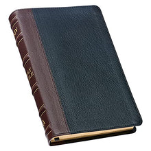 Load image into Gallery viewer, KJV Holy Bible, Standard Size, Premium Full Grain Leather Red Letter Edition - Thumb Index & Ribbon Marker, King James Version, Black/Saddle Tan
