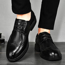 Load image into Gallery viewer, Cmaocv Men's Hybrid Brogue Oxford Wing Tip Leather Lace-Up Dress Business Derby Shoes Black 12 M US 47