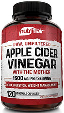 Load image into Gallery viewer, Apple Cider Vinegar Capsules with Mother 1600mg - 120 Vegan ACV Pills - Best Supplement for Healthy Weight Loss, Diet, Keto, Digestion, Detox, Immune - Powerful Cleanser & Appetite Suppressant Non-GMO