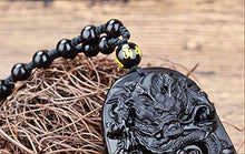 Load image into Gallery viewer, Mson Natural Obsidian Dragon Necklace Natural Stone Pendant Jade Lucky Blessing Pendant Jewelry Fine Jewelry for Men or Women
