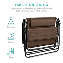 Load image into Gallery viewer, Best Choice Products 2-Person Double Wide Adjustable Folding Steel Mesh Zero Gravity Lounge Recliner Chair for Patio, Lawn, Balcony, Backyard, Beach, Outdoor Sports w/Cup Holders - Brown