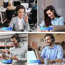 Load image into Gallery viewer, EKSA Bluetooth Headsets with Microphone & USB Dongle, 30 Hours Talk Time & 33ft Range, AI Environmental Noise Cancelling Mic, Over-Ear Wireless Headphone for PC/Laptop/Computer/Home/Work/Office/Zoom